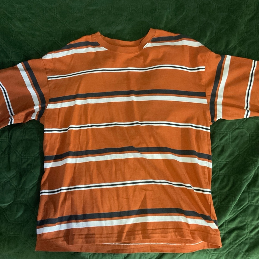 Men's Striped Orange T-Shirt